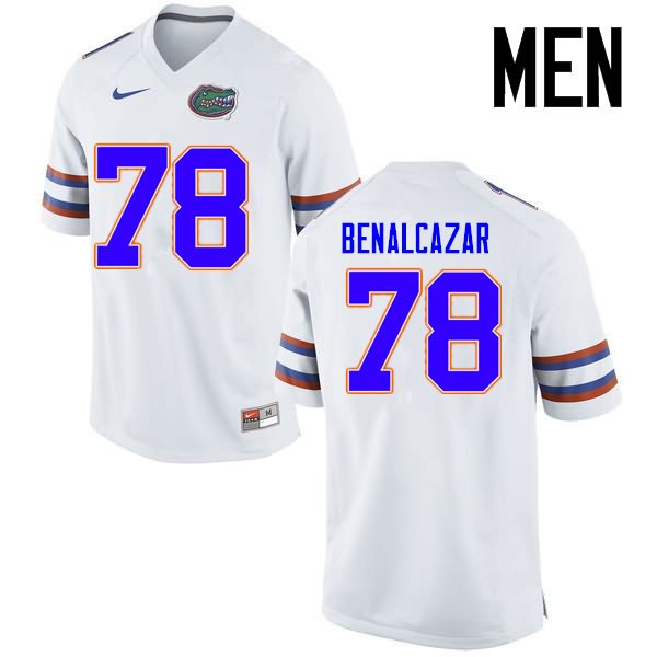 Men's NCAA Florida Gators Ricardo Benalcazar #78 Stitched Authentic Nike White College Football Jersey GLO6265AQ